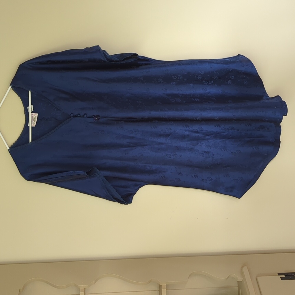 Vintage Best United Garment Co. Floral Lace Trim Lingerie 26/28W Blue